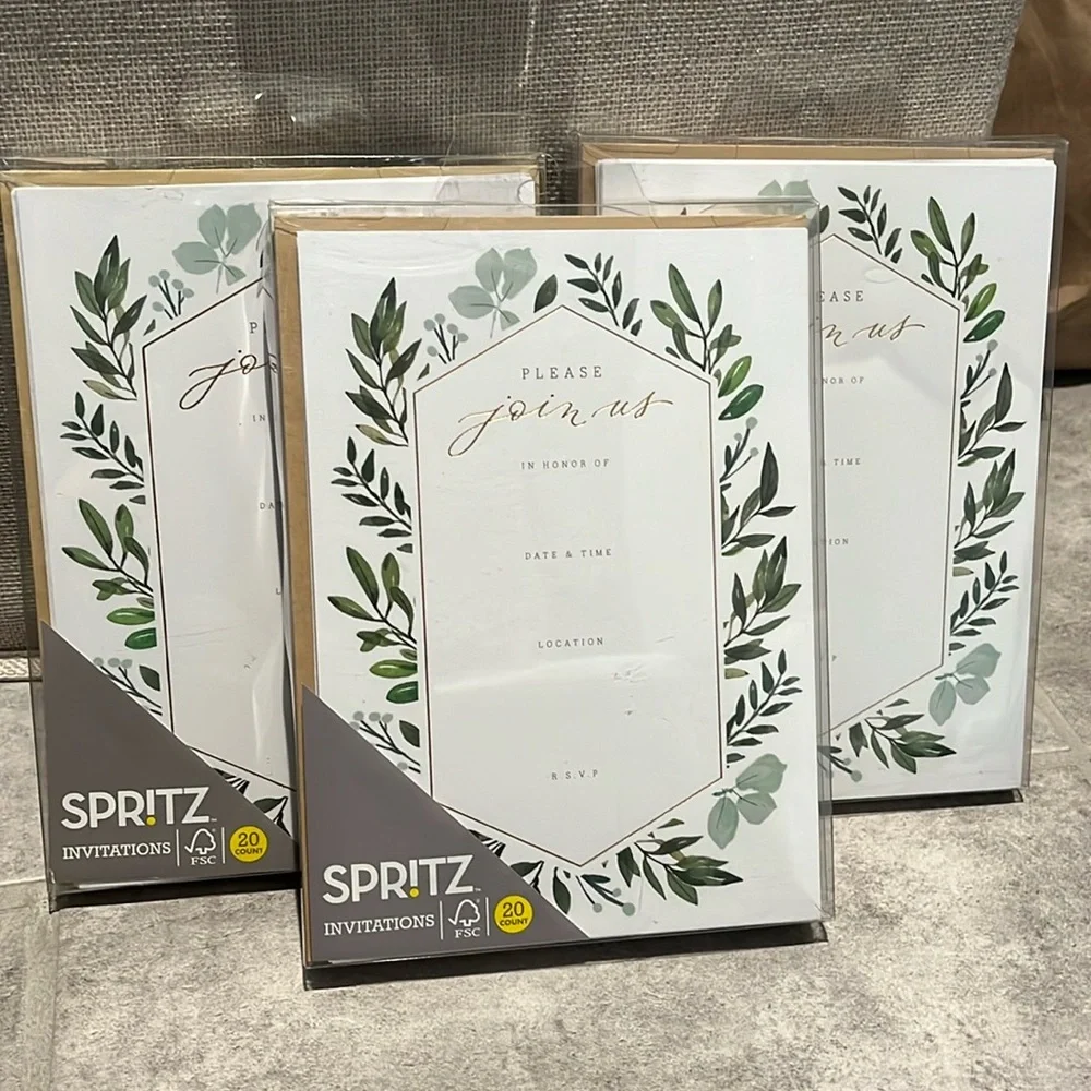 NWT 3 Packs of 20 Invitations with Envelopes